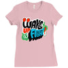 wake up and fight Ladies Fitted T-Shirt