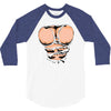 ripped muscles, six pack, 3/4 Sleeve Shirt