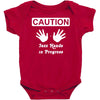 caution! jazz handsfunny jazz dance comic boogie camp trumpet Baby Bodysuit