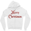 merry christmas red glitter Zipper Hoodie