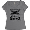 never underestimate the strength and power of a cancer survivor Women's Triblend Scoop T-shirt
