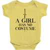 a girl has no costume (black) Baby Bodysuit