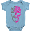 two coloured patterned skull   mens funny Baby Bodysuit