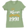 kings are born in 1991 Ladies Fitted T-Shirt