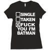 single taken i am batman funny Ladies Fitted T-Shirt