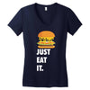 just eat it burger lover Women's V-Neck T-Shirt