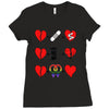 ls lesbian full heart Ladies Fitted T-Shirt