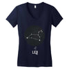 Leo Zodiac Sign Minimal Design Women's V-Neck T-Shirt