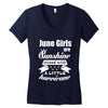 June Girls Are Sunshine Mixed With A Little Hurricane Women's V-Neck T-Shirt