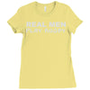 real men play rugby Ladies Fitted T-Shirt