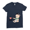 Cute Baby Painter's Mom Love Ladies Fitted T-Shirt