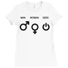 man woman geek symbols Ladies Fitted T-Shirt