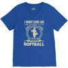 i might look like i'm playing softball V-Neck Tee