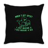when i get upset i just imagine a t rex making a bed Throw Pillow