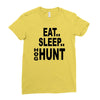 eat sleep hog hunt Ladies Fitted T-Shirt