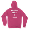 weekends coffe and dogs white back Unisex Hoodie