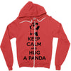 keep calm and hug a panda Zipper Hoodie