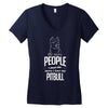 The More People I Meet The More I Love My Pitbull Gifts Women's V-Neck T-Shirt