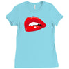 lips red kiss passion girl Ladies Fitted T-Shirt