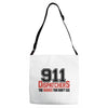 911 dispatcher heroes black logo Adjustable Strap Totes