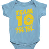 team 10  gold Baby Onesie