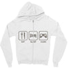 eat,sleep,game Zipper Hoodie