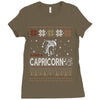 santa capricorn christmas ugly t shirts Ladies Fitted T-Shirt