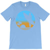 beach surfer silhouette birds sand waves palm T-Shirt
