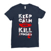 Keep Calm And Kill Zombies Ladies Fitted T-Shirt