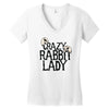 crazy rabbit lady Women's V-Neck T-Shirt