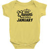Queens Are Born In january Infant Clothing