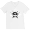 evil skull face V-Neck Tee