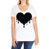 dripping heart melting heart Ladies Curvy T-Shirt