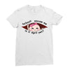 April Peeking Out Asian Baby Girl Ladies Fitted T-Shirt
