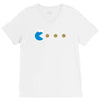 funny 80s pacman cookie monster retro gaming V-Neck Tee