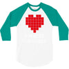 nerd shirt design  herz f&uuml;r nerds computer gaming fun big bang minecr 3/4 Sleeve Shirt