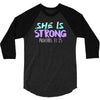 she is strong 3/4 Sleeve Shirt