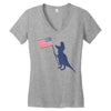 Patriotic T-Rex Women's V-Neck T-Shirt