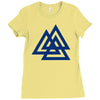 valknutr knoten der gefallenen odin nordisch symbol aspekte wotan Ladies Fitted T-Shirt