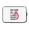 sun, sand &amp; a ring on my hand Laptop sleeve