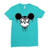 skull mickey cartoon Ladies Fitted T-Shirt