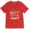queens are born in august V-Neck Tee