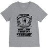 Never Underestimate Old Man Who Was Born February V-Neck Tee