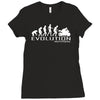 motorbike motorcycle ape to evolution sticker transfer iron on Ladies Fitted T-Shirt
