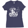 affen geil  fun ,spr&uuml;che,lustig,affe,mittelfinger,stinkefinger,party Ladies Fitted T-Shirt