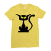 black cat Ladies Fitted T-Shirt