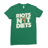 riots not diets Ladies Fitted T-Shirt