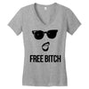 free bitch Women's V-Neck T-Shirt