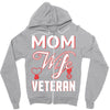 Mom Wife Veteran - Veterans Day T-Shirt Gifts Zipper Hoodie