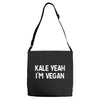 kale yeah i'm vegan Adjustable Strap Totes